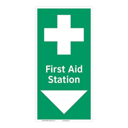 ANSI/ISO Compliant First Aid Station Safety Signs Indoor/Outdoor Flexible Polyester (ZA) 14 X 7